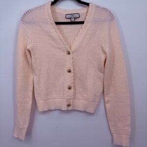 Rachel Parcell Blush Pink Knit Button Front Cardigan Sweater Size Small